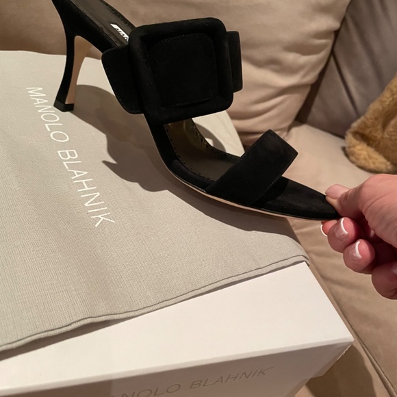 MANOLO BLAHNIK Gable Black Mule - Picture 2 of 7